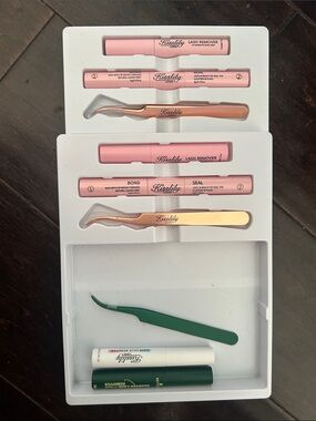 New 3 KissLily Lash Adhesive remover, lash seal & bond application Tweezers Kit